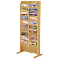 Wooden Mallet Oak Magazine Floor Display - 20/Pocket