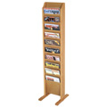 Wooden Mallet Oak Magazine Floor Display - 10/Pocket