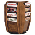 Wooden Mallet Solid Oak Magazine Spinner - 16/Pockets