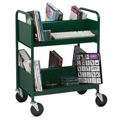 BioFit&reg; Book Truck - 4 Sloped, 2-Sided Shelves