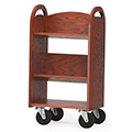 MAR-LINE® Designer End-of-Range Oak Book Truck