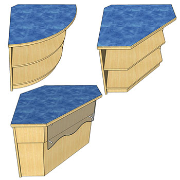 Corners for Atlantis&trade; Modular Wood Circulation Desk