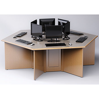 Russwood&reg; Elite&trade; 6 Person Computer Station
