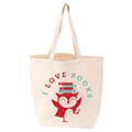 LoveLit I Love Books Gusseted Canvas Tote Bag
