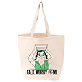LoveLit Talk Wordy to Me Gusseted Canvas Tote Bag