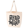 LoveLit Read More Tote Gusseted Canvas Tote Bag