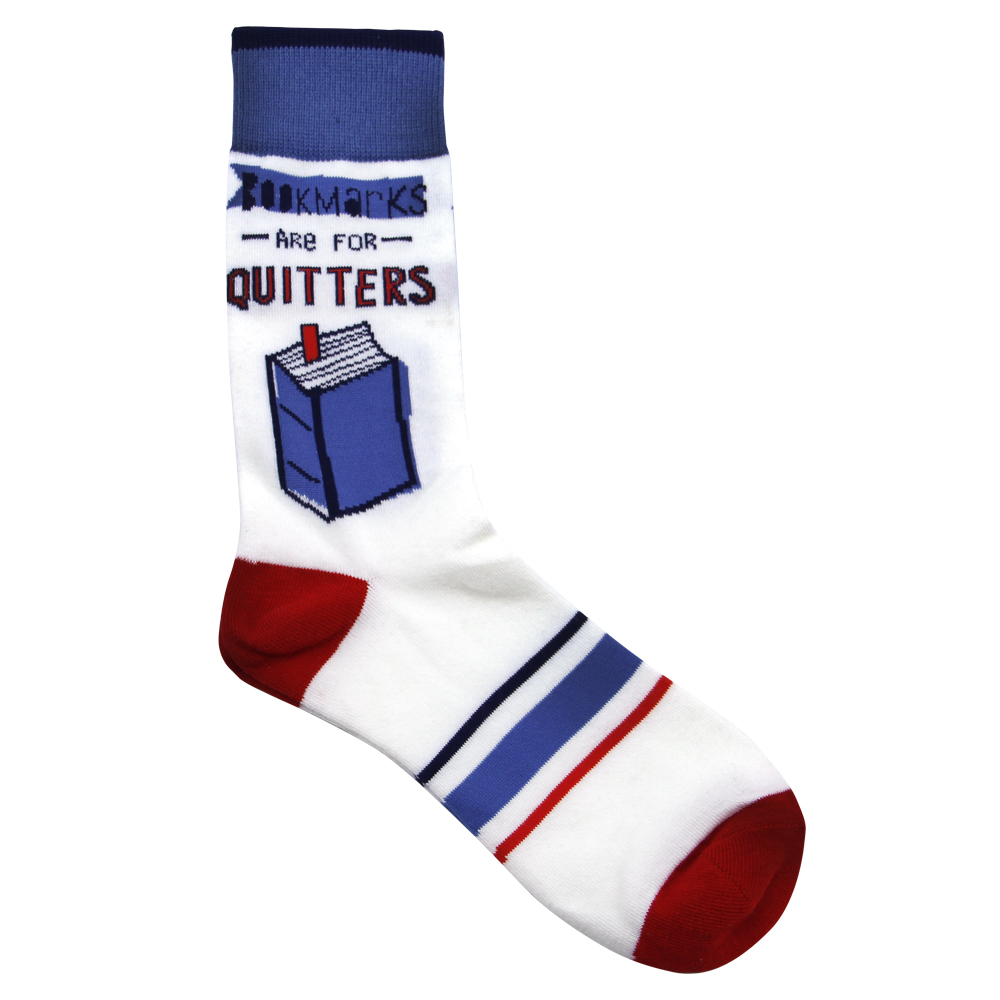 Literary Socks Bookmarks Are for Quitters Socks