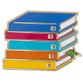Book Stack Enamel Pin - 1/Pkg