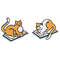 Curl Up with Books And Cats enamel Enamel Pin - 2/Pkg