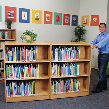 Atlantis&trade; Mobile Library Shelving - Wood Shelves