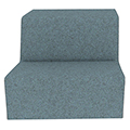Hickory Contract UPpJr. Modular Lounge Seating - Taper Out Left Side Straight Facing Chair, Vinyl