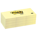 Post-it&reg; Notes - Canary Yellow - 1-1/2 x 2, 12 Pads/Pkg