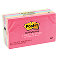 Post-it&reg; Notes - Neon/Capetown - 3 x 5, 5 Pads/Pkg