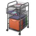 SAFCO® Onyx Mesh File Cart with 3 Drawers