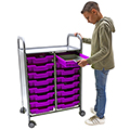 Gratnells® Callero Double Storage Cart - 16 Shallow Trays