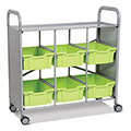 Gratnells® Callero Triple Storage Cart - Library Unit - 6 Deep Trays