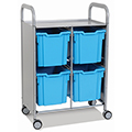 Gratnells® Callero Double Storage Cart - 4 Jumbo Trays