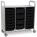 Gratnells® Callero Triple Storage Cart - 16 Shallow Trays & 4 Deep Trays