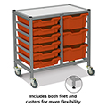 Gratnells® Dynamis Double Low Trolley - 6 Shallow & 3 Deep Trays