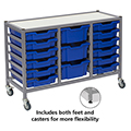 Gratnells® Dynamis Triple Low Trolley - 12 Shallow Trays & 3 Deep Trays