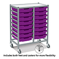 Gratnells® Dynamis Double Trolley - 16 Shallow Trays