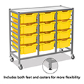 Gratnells® Dynamis Triple Trolley - 12 Deep Trays