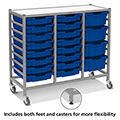 Gratnells® Dynamis Triple Trolley - 16 Shallow & 4 Deep Trays