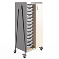 SAFCO® Whiffle Mobile Storage - 60 in.H Cart w/Totes, Wardrobe Bar & Door