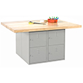 Diversified Spaces™ 4-Station Workbench with 8 Horizontal Lockers