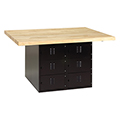 Diversified Spaces™ 4-Station Workbenches with Horizontal Lockers