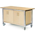 3branch Maker Storage Table - 36 in.H x 60 in.W x 30 in.D, 2 Door with Butcher Block Top