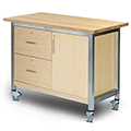 3branch Maker Storage Table - 36 in.H x 48 in.W x 30 in.D, 1 Door & 2 Drawer with Butcher Block Top