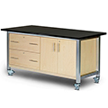 3branch Maker Storage Table - 36 in.H x 72 in.W x 30 in.D, 2 Door & 2 Drawer with Phenolic Resin Top