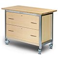 3branch Maker Storage Table - 36 in.H x 48 in.W x 30 in.D, 1 Double-Drawer with Butcher Block Top