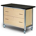 3branch Maker Storage Table - 36 in.H x 48 in.W x 30 in.D, 1 Double-Drawer with Phenolic Resin Top