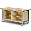 3branch Maker Storage Table - 36 in.H x 72 in.W x 30 in.D, 2 Open Module with Butcher Block Top