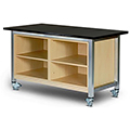 3branch Maker Storage Table - 36 in.H x 60 in.W x 30 in.D, 2 Open Module with Phenolic Resin Top