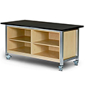 3branch Maker Storage Table - 36 in.H x 72 in.W x 30 in.D, 2 Open Module with Phenolic Resin Top