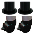 2 Glides/2 Locking Casters