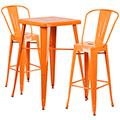 Metal Indoor/Outdoor Bistro Cafe Table & 2 Chair Set