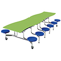 AmTab&reg; Mobile Cafeteria Stool Table - Wave - Stools