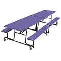 AmTab&reg; Mobile Cafeteria 4 Bench Tables - Rectangle