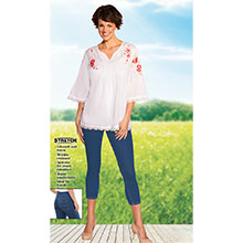 Soft Knit Faux Jean Capris