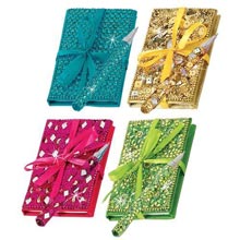 Gold Bejeweled Notebook & Pen Set