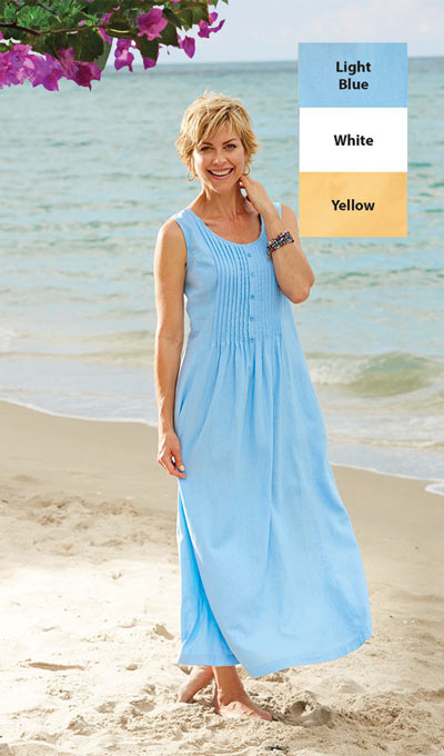 Sleeveless Neat Pleat Maxi Dress