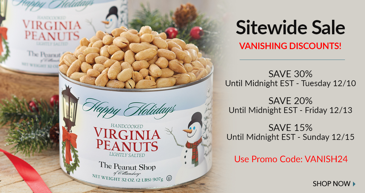 Vanishing Discount - The Peanut Shop of Williamsburg