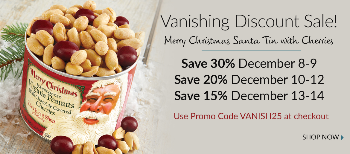 Vanishing Discount Sale - The Peanut Shop of Williamsburg