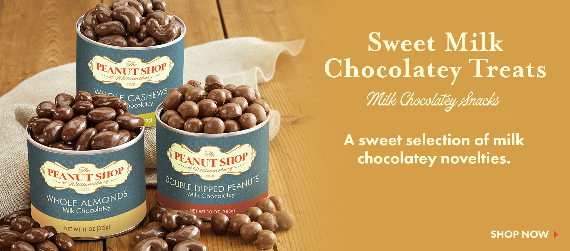 Milk Chocolatey Peanuts - The Peanut Shop of Williamsburg