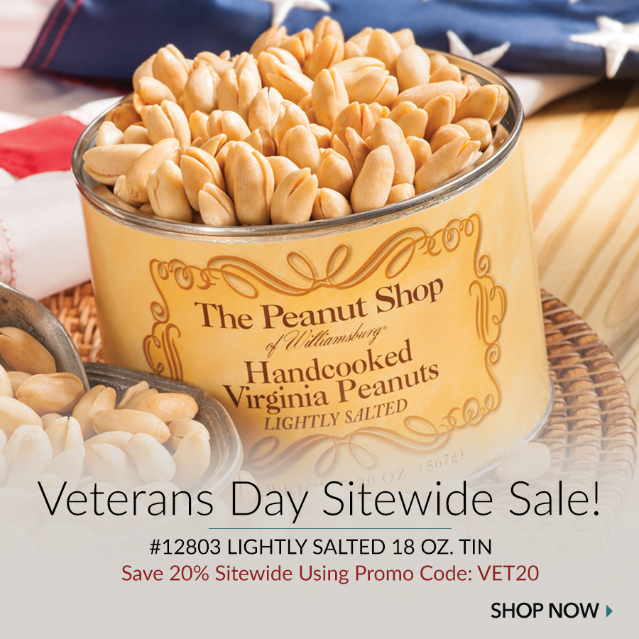Veterans Day Sitewide Sale - The Peanut Shop of Williamsburg