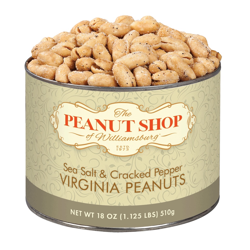 Sea Salt & Cracked Pepper Virginia Peanuts 18 oz.